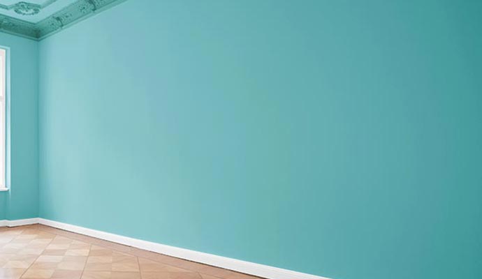 Interior wall coated with a matte paint finish for a sleek look