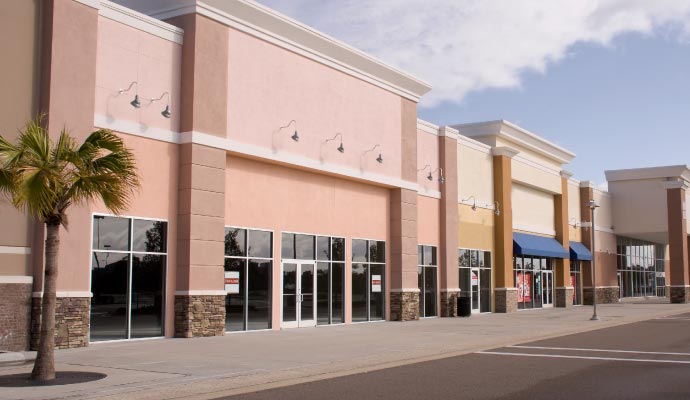 Newly coloured store front