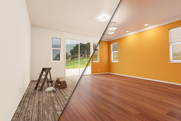 house before and after painting