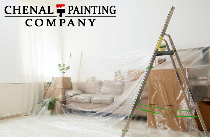 ploy covered room for interior painting