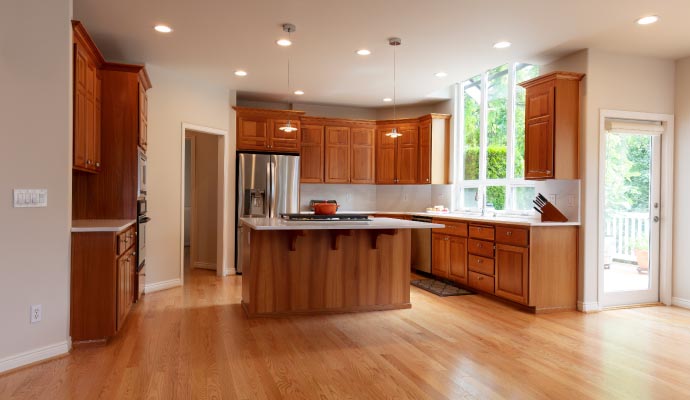 Newly installed kitchen cabinet
