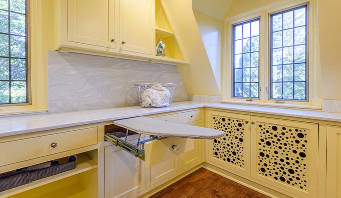 Laundry room cabinet painting