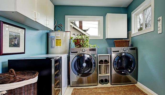 Beautifully painted laundry room