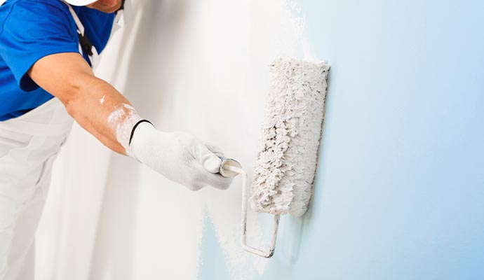 A professional painting room wall