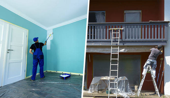 Collage of interior and exterior painting